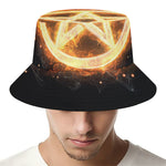 Flame Pentagram Print Bucket Hat