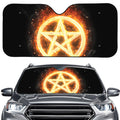 Flame Pentagram Print Car Windshield Sun Shade