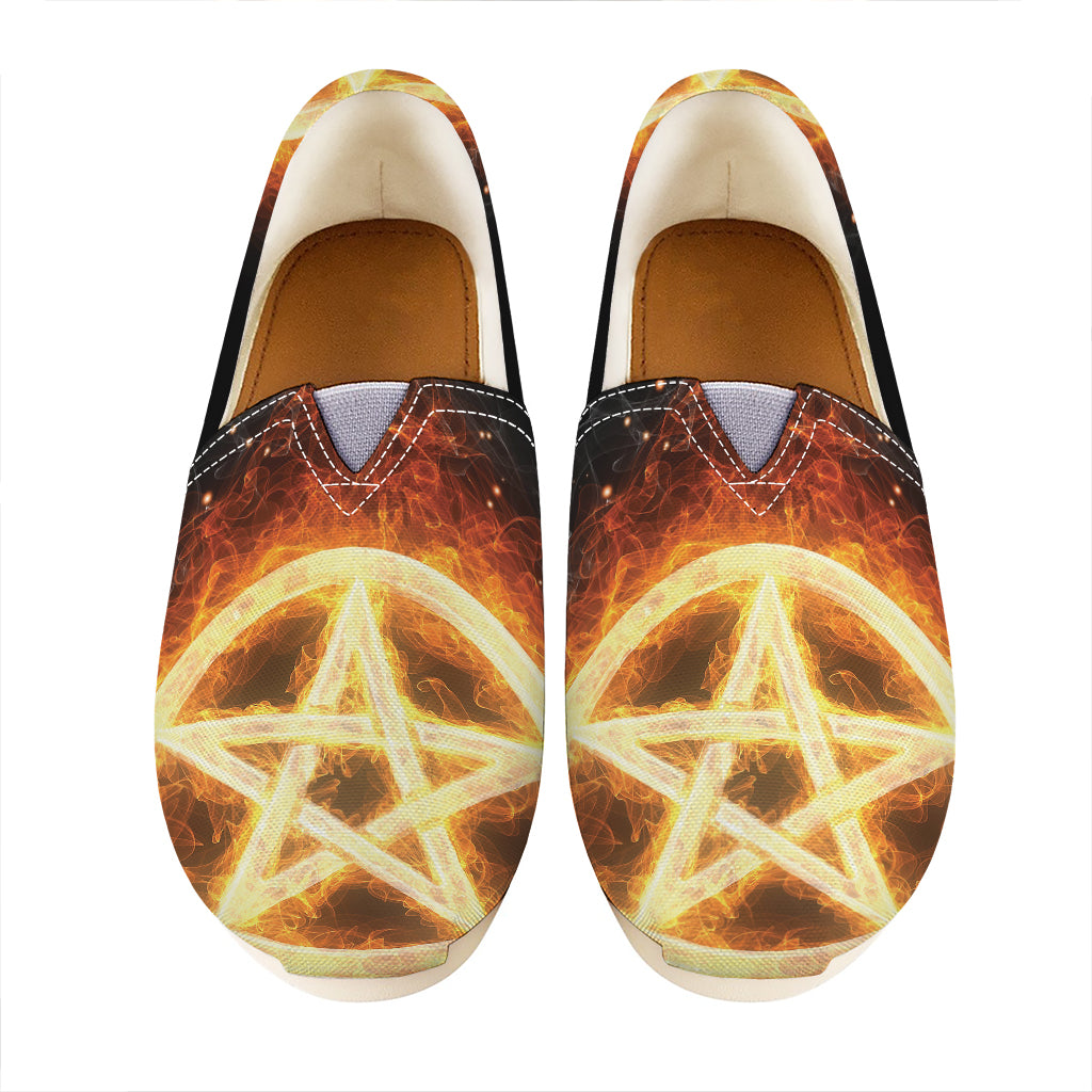Flame Pentagram Print Casual Shoes