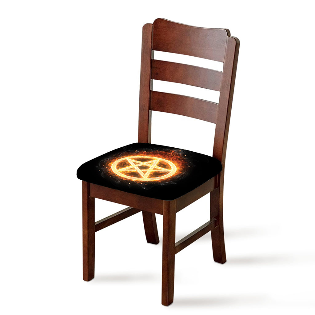 Flame Pentagram Print Chair Cushion Cover