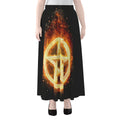 Flame Pentagram Print Chiffon Maxi Skirt