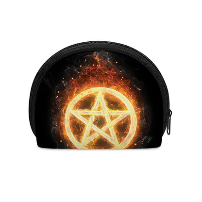 Flame Pentagram Print Coin Purse