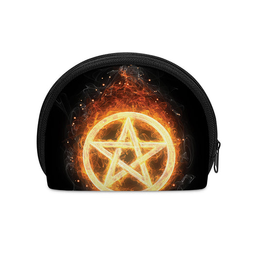Flame Pentagram Print Coin Purse