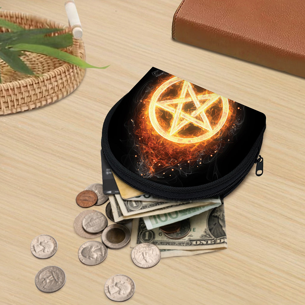 Flame Pentagram Print Coin Purse
