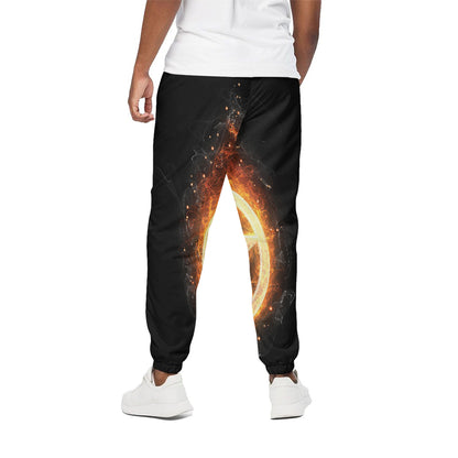 Flame Pentagram Print Cotton Pants