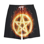 Flame Pentagram Print Cotton Shorts