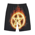 Flame Pentagram Print Cotton Shorts