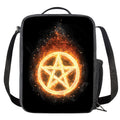 Flame Pentagram Print Crossbody Lunch Bag