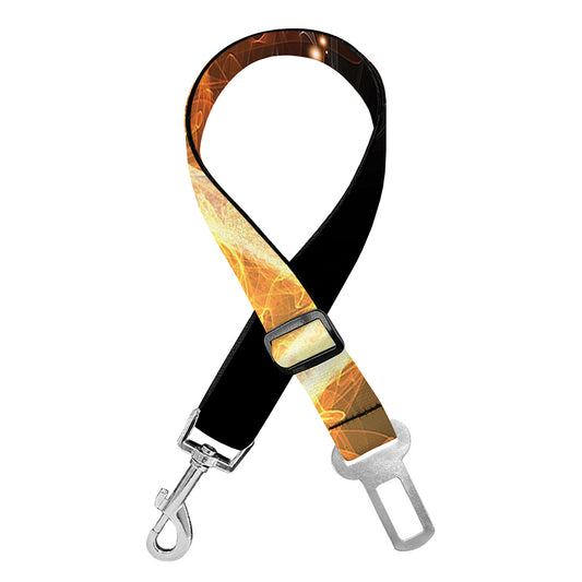 Flame Pentagram Print Dog Seat Belt