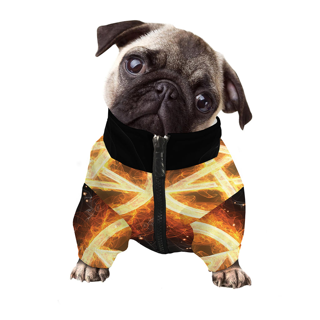 Flame Pentagram Print Dog Zip Up Jacket