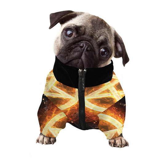 Flame Pentagram Print Dog Zip Up Jacket