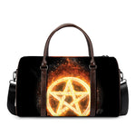 Flame Pentagram Print Duffle Bag