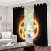 Flame Pentagram Print Extra Wide Grommet Curtains