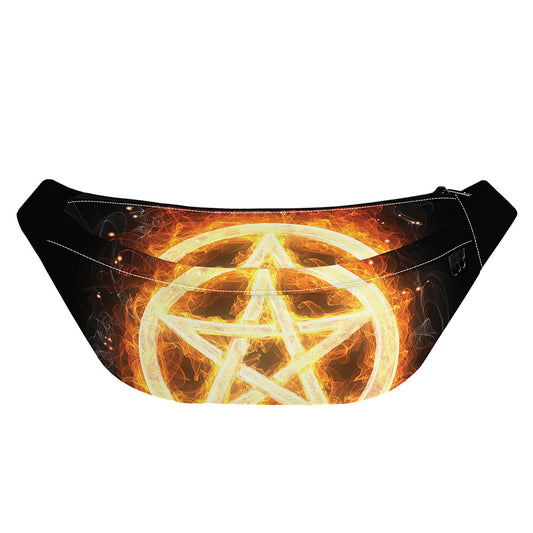 Flame Pentagram Print Fanny Pack
