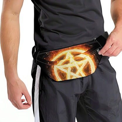 Flame Pentagram Print Fanny Pack