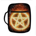 Flame Pentagram Print Front Pocket Bible Bag