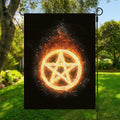 Flame Pentagram Print Garden Flag