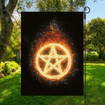 Flame Pentagram Print Garden Flag