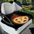 Flame Pentagram Print Golf Cart Seat Cover