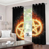 Flame Pentagram Print Grommet Curtains