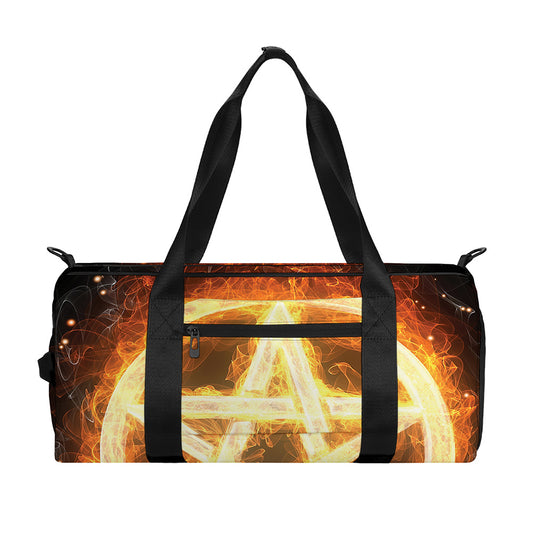 Flame Pentagram Print Gym Bag