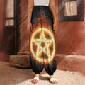 Flame Pentagram Print Harem Pants