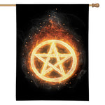 Flame Pentagram Print House Flag