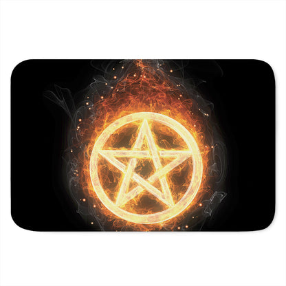 Flame Pentagram Print Indoor Door Mat