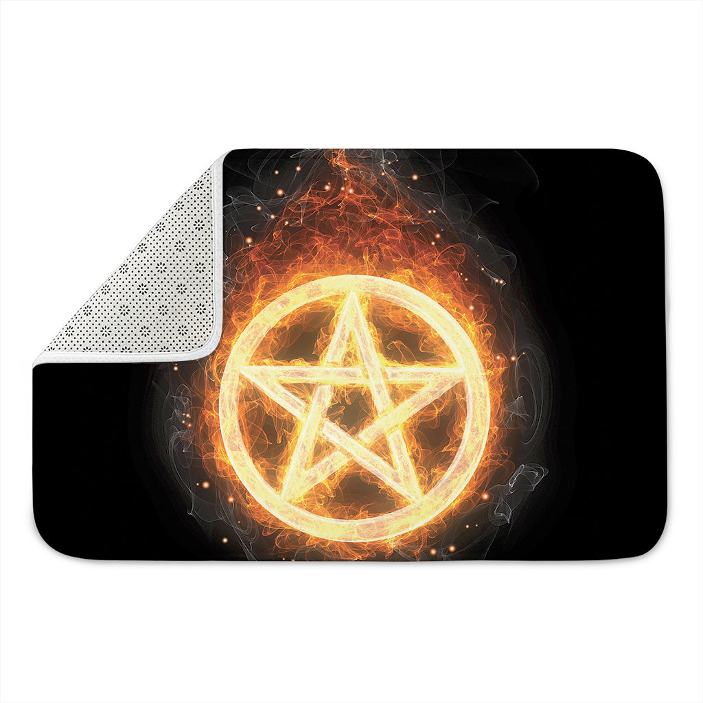 Flame Pentagram Print Indoor Door Mat
