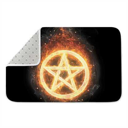 Flame Pentagram Print Indoor Door Mat