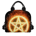 Flame Pentagram Print Insulated Lunch Bag