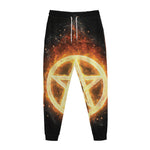 Flame Pentagram Print Jogger Pants