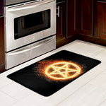 Flame Pentagram Print Kitchen Mat