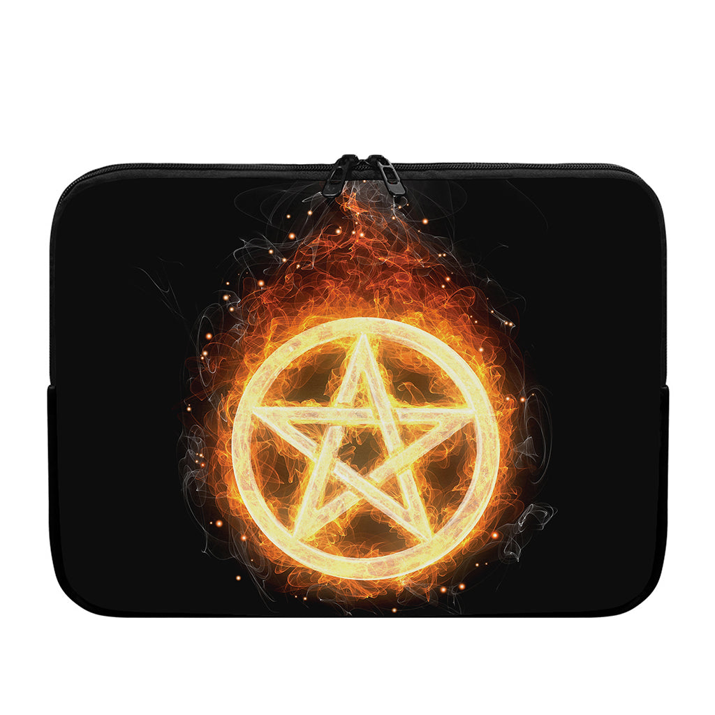 Flame Pentagram Print Laptop Sleeve