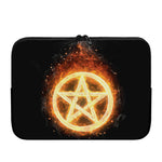 Flame Pentagram Print Laptop Sleeve