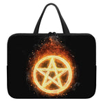 Flame Pentagram Print Laptop Sleeve With Handle