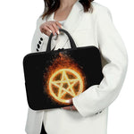 Flame Pentagram Print Laptop Sleeve With Handle