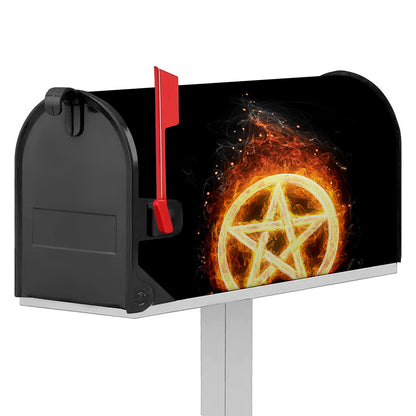 Flame Pentagram Print Mailbox Cover