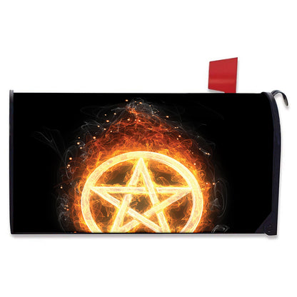 Flame Pentagram Print Mailbox Cover