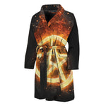 Flame Pentagram Print Men's Bathrobe