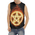 Flame Pentagram Print Men's Fitness Tank Top