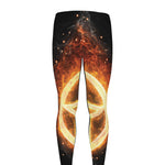 Flame Pentagram Print Men's leggings