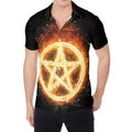 Flame Pentagram Print Men's Shirt