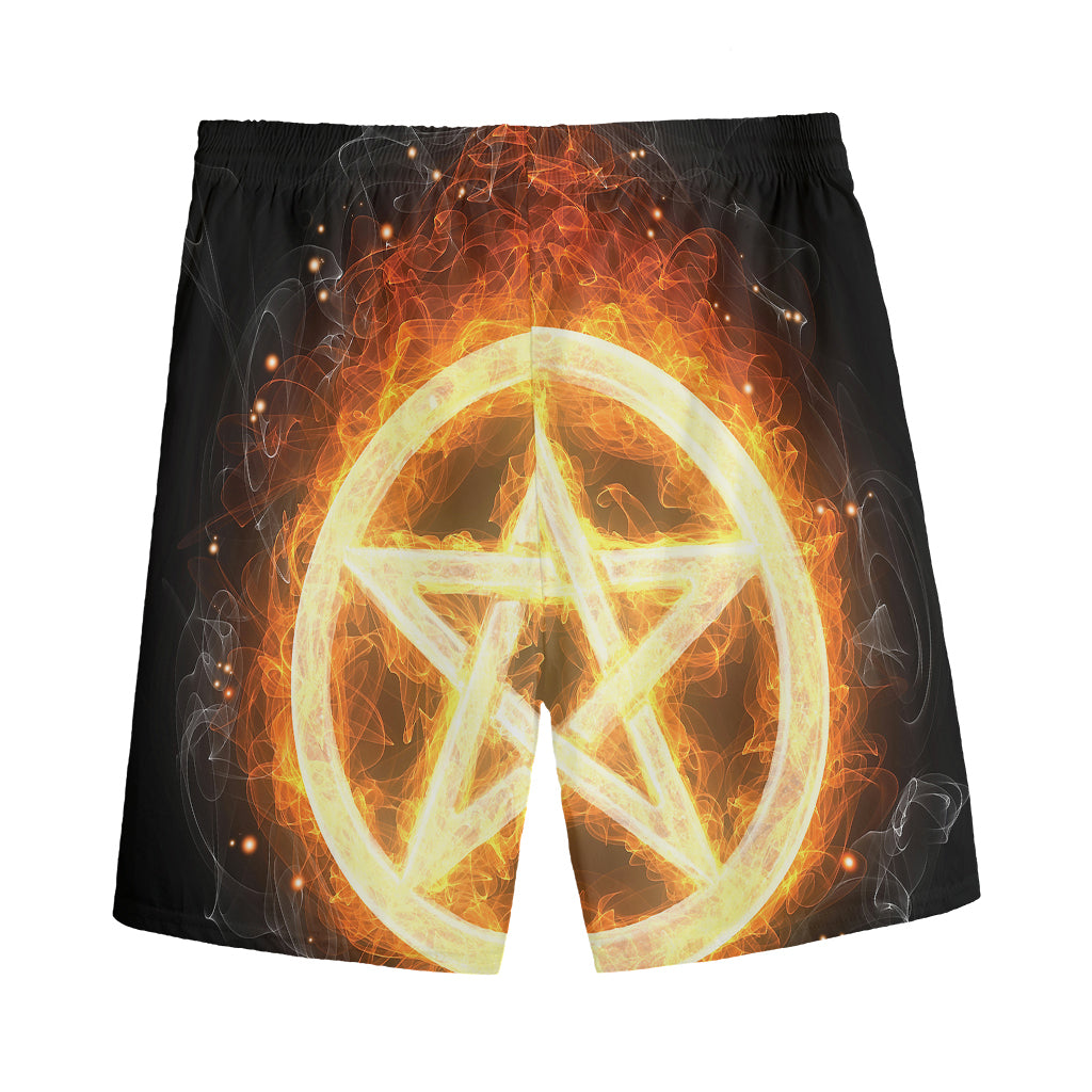Flame Pentagram Print Men's Sports Shorts