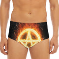 Flame Pentagram Print Men's Triangle Swim Briefs