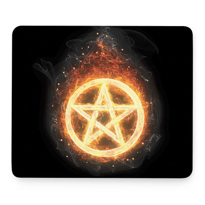 Flame Pentagram Print Mouse Pad