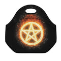 Flame Pentagram Print Neoprene Lunch Bag