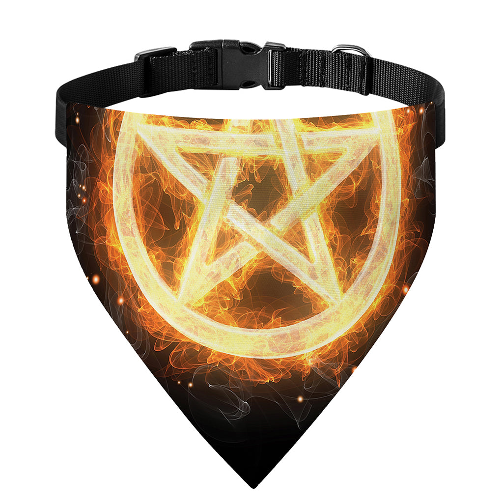 Flame Pentagram Print Over The Collar Dog Bandana