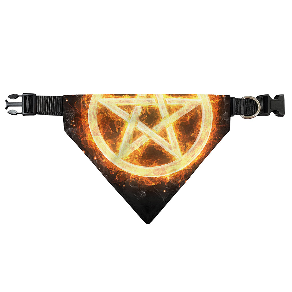 Flame Pentagram Print Over The Collar Dog Bandana