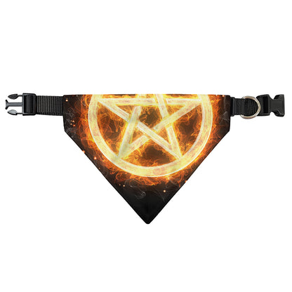 Flame Pentagram Print Over The Collar Dog Bandana